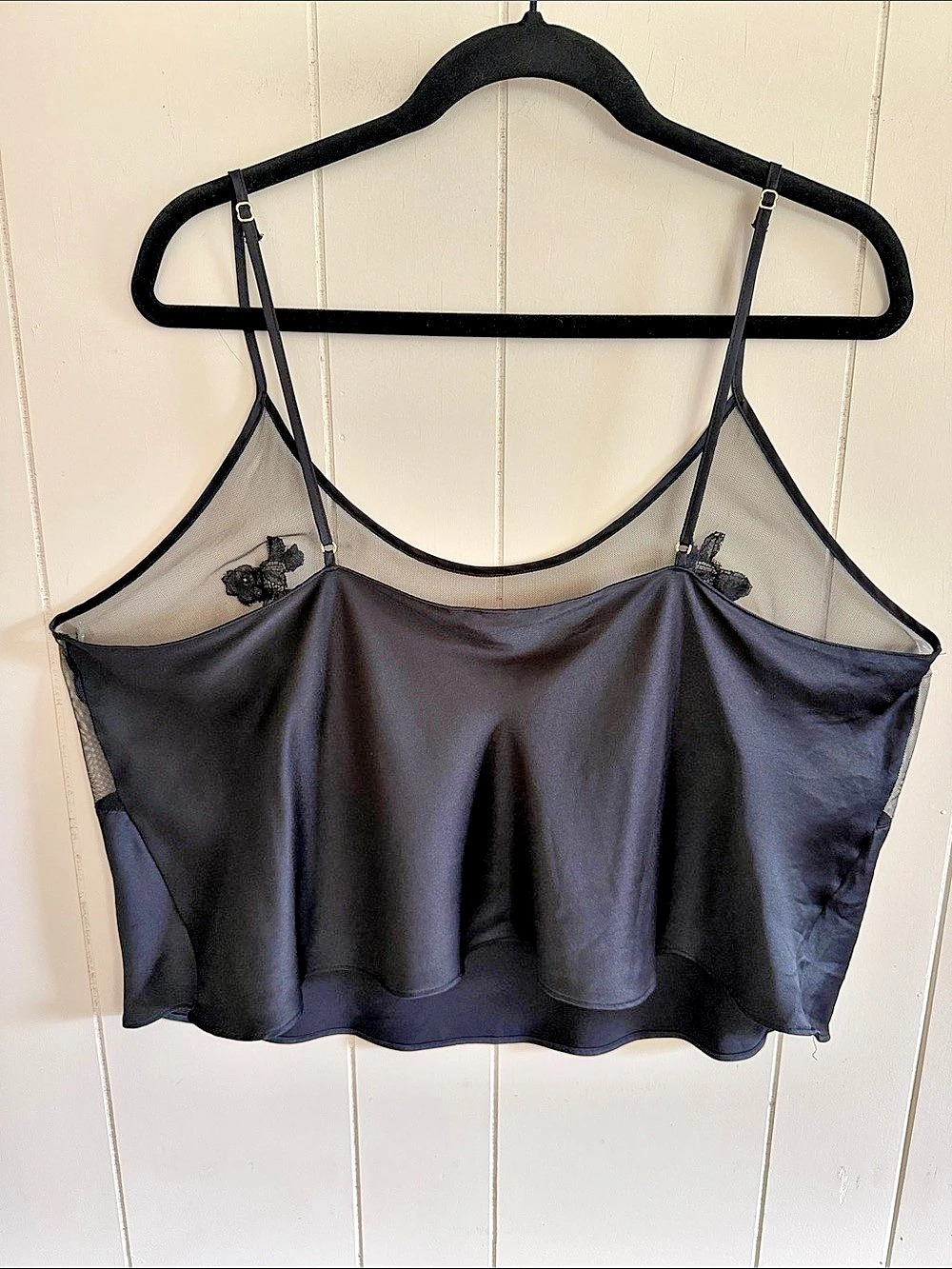 Victoria's Secret Black Lace Mesh Camisole XXL Dark Romantic Coquette Boudoir - Picture 4 of 11